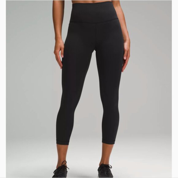Lululemon Womens Size 14 Wunder Under Leggings Crop Yoga Activewear Luon Black - Picture 1 of 4